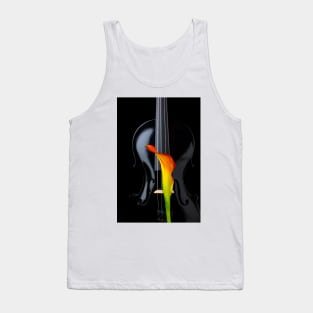 Black Violin With Calla Lily Tank Top